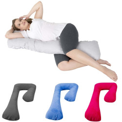 Cojin de embarazo y amamantamiento, pre/post-natal, de multiusos, tela minky, forma 7